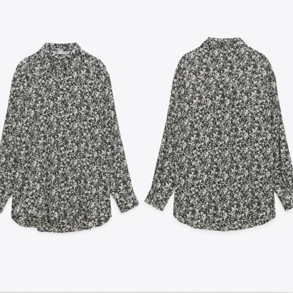 NEW ZARA PRINTED SATIN SHIRT - Picture 2 of 3